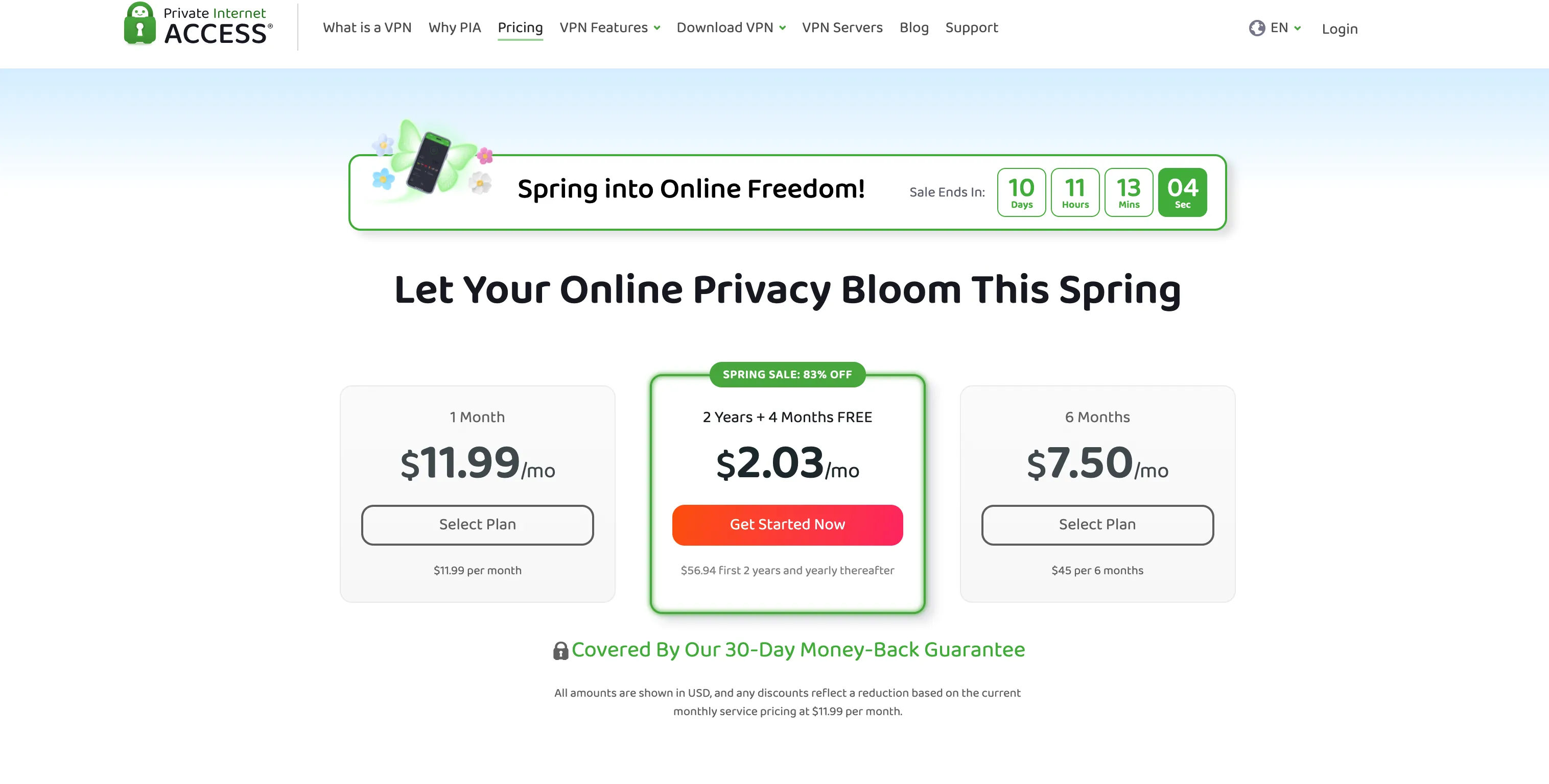 PIA VPN 套餐价格
